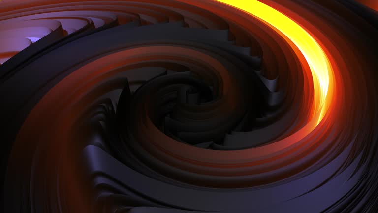 Abstract colored creative background. Abstract noise dark background. Abstract multicolored spiral. Silk hypnotic circular vortex. Hot spring. Glowing whirlpool. 3D rendering. 4k animation.