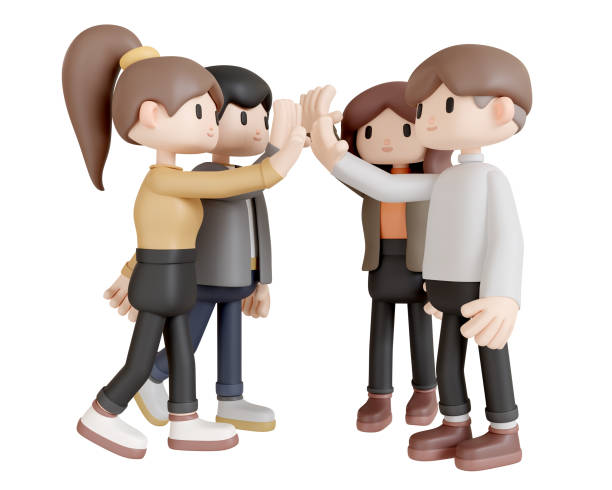 istock 3d rendering a group of people high-fiving each other 2151402043