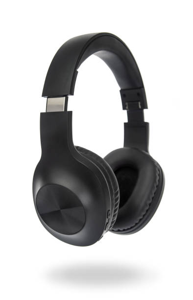 istock Black wireless headphones close up isolated on a white background 2151402088