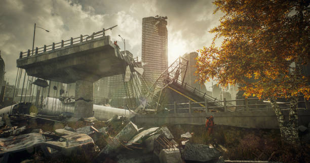 Collapsed Bridge in Urban Wasteland