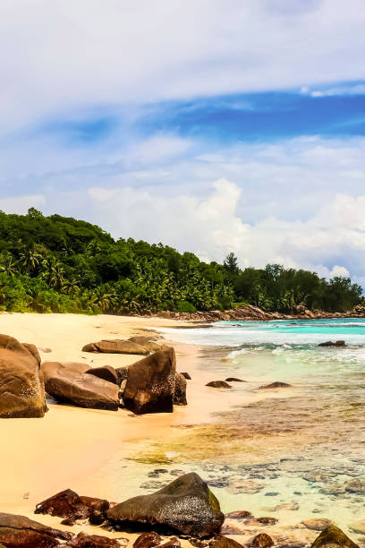 istock Stunning high resolution beach panorama taken on the paradise is 2151407967