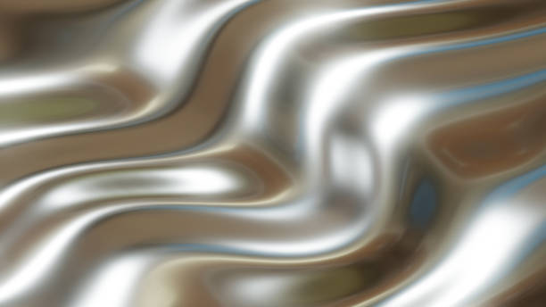 istock Liquid chrome waves background, shiny and lustrous metal pattern texture, silky 3D  illustration. 2151412315