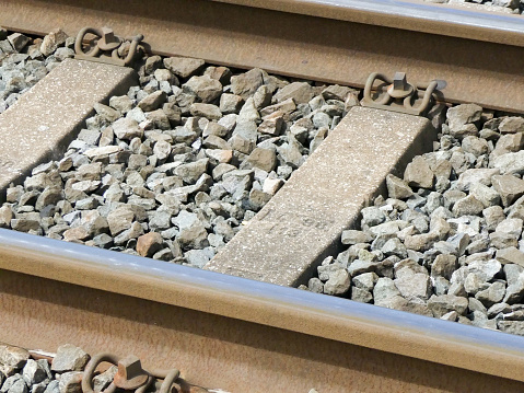 Close-up photograph of a railway track.