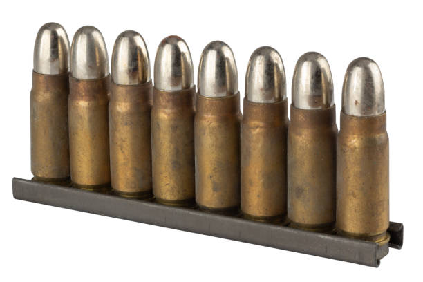 istock Vintage retro ammunition in a clips. 2151426909