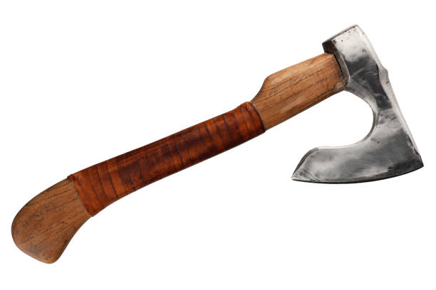istock battle axe with wooden handle on white 2151427127