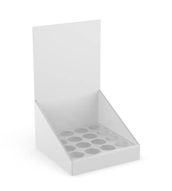 Advertising product insert holes cardboard counter display blank template.