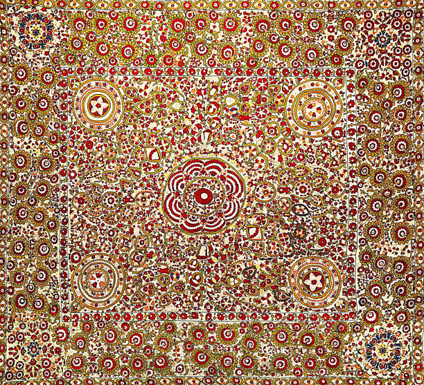 istock Handmade carpet in East Asian style with painted national patterns. 2151435945