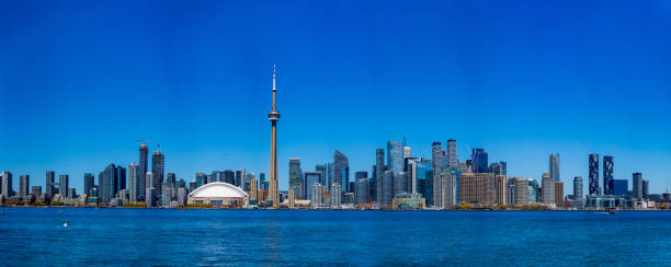 Panoramic view of Toronto Downtown from Toronto Center Island.