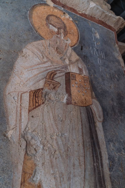 North Cyprus - July 13, 2025: Icon of Saint Barnabas the Apostle,1921 Orthodox Christian Artwork