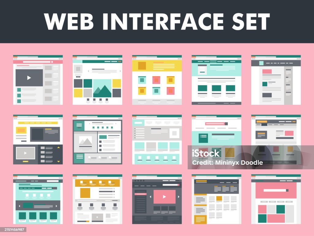 Web Interface Vector Mockup Design Stock Illustration - Download Image ...