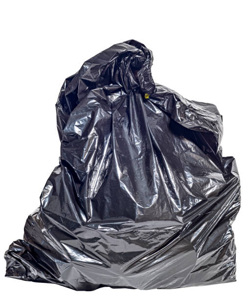 istock Dark Brown Trash Bag on White 2151458575