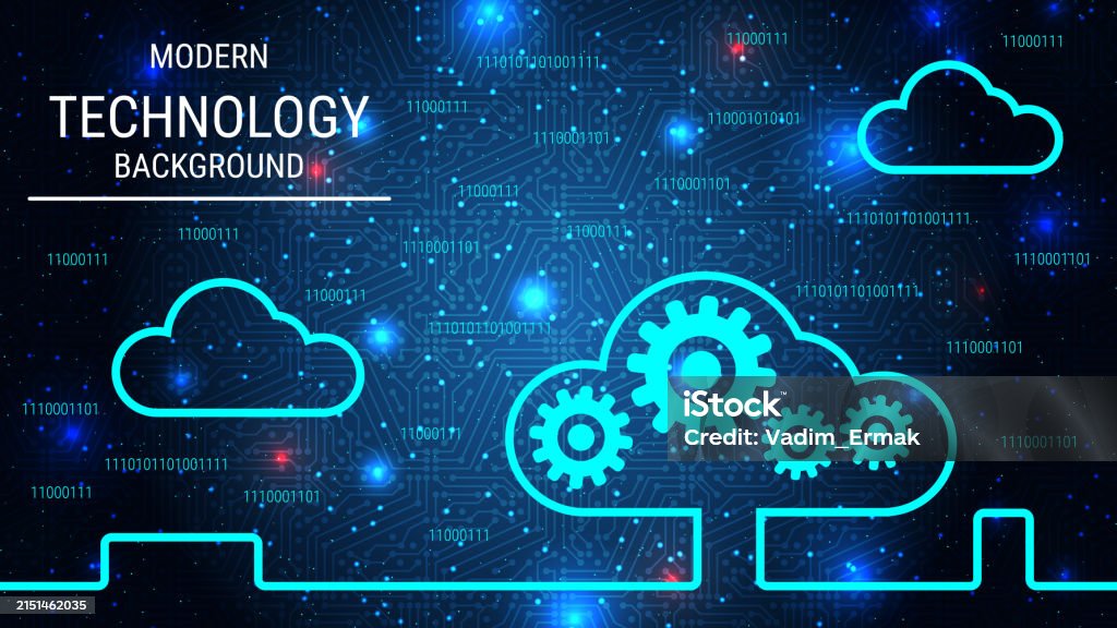Modern Technology Style Vector Background Stock Illustration - Download ...