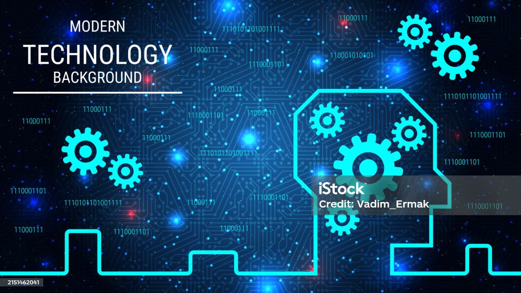 Modern Technology Style Vector Background Stock Illustration - Download ...