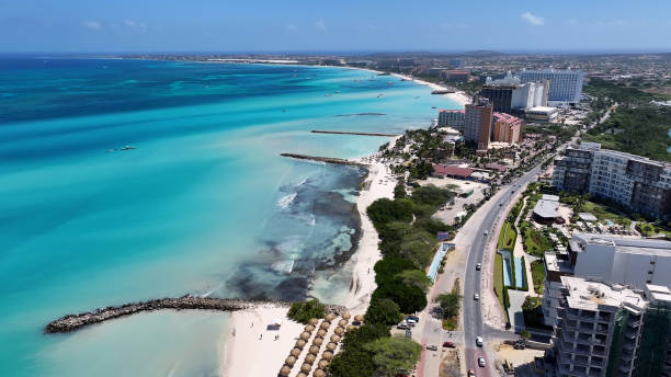 istock Palm Beach At Noord In Oranjestad Aruba. 2151468509