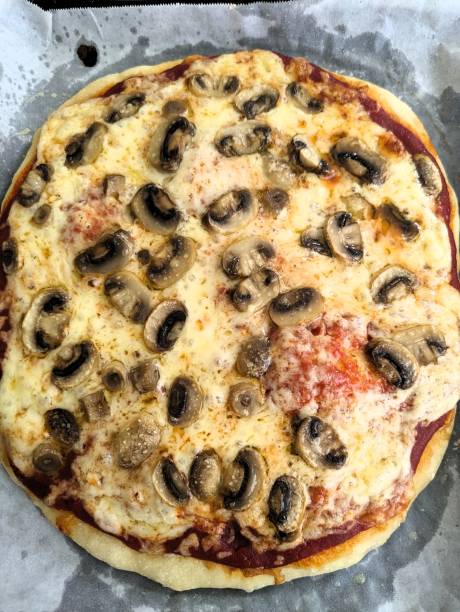 Mushroom pizza. Homemade.