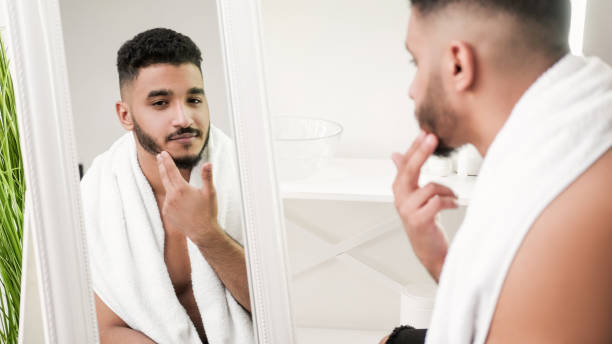 istock Beard care facial treatment morning routine man 2151484462