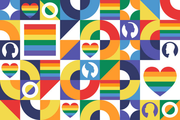istock Happy Pride Month. LGBT. June. Seamless geometric pattern. Template for background, banner, card, poster. Vector EPS10 illustration. 2151490470