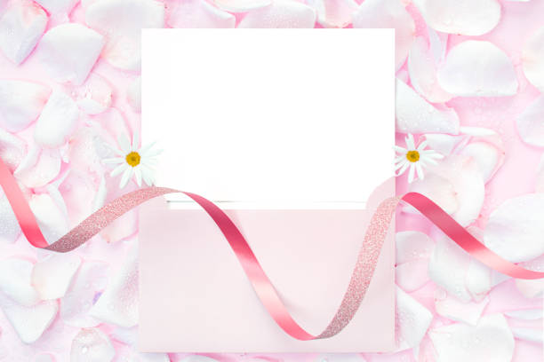 Rose petals and mock-up images.