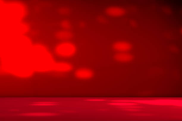istock Red Background Wall Dark Table Studio Room Empty Bar Podium Shadow Abstract Floor Cement Mockup Overlay Leaf Backdrop Minimal product Cosmetic Presentation, Loft Happy New Year, Gradient 2151501209
