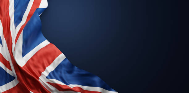 istock United kingdom flag on blue background with copy space 3D render 2151502395