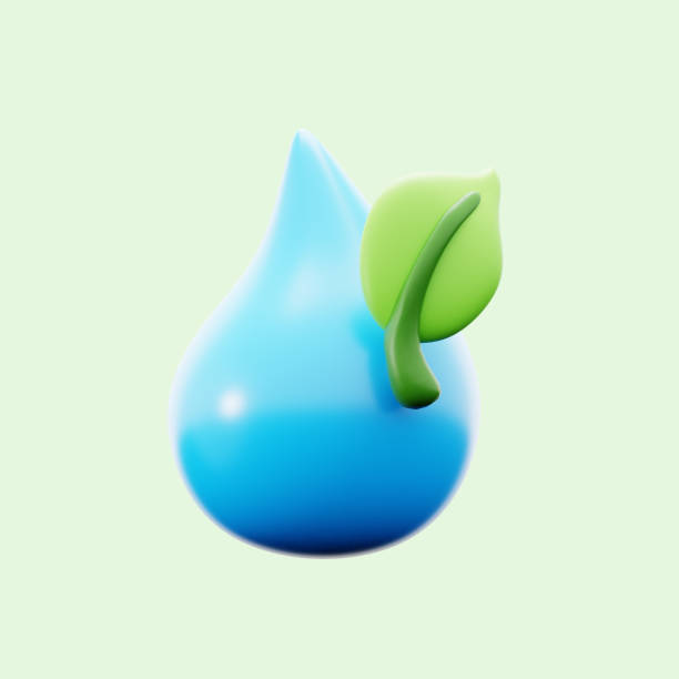 istock fresh pure water droplet with leaf young plant for natural source ecology concept 3d icon illustration render design 2151513090