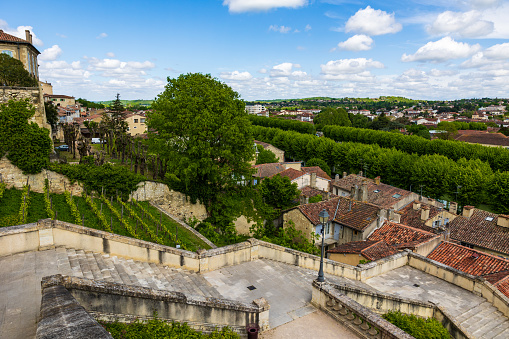 View of Auch and its surroundings from the top of the monumental staircase, behind the Cathedral of Sainte-Marie