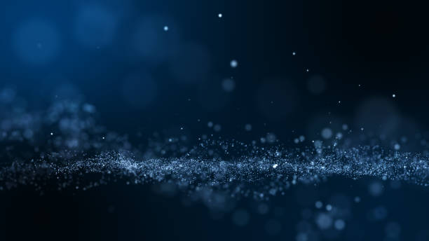 istock Glitter light blue particles abstract background flickering particles with bokeh effect. 2151516679
