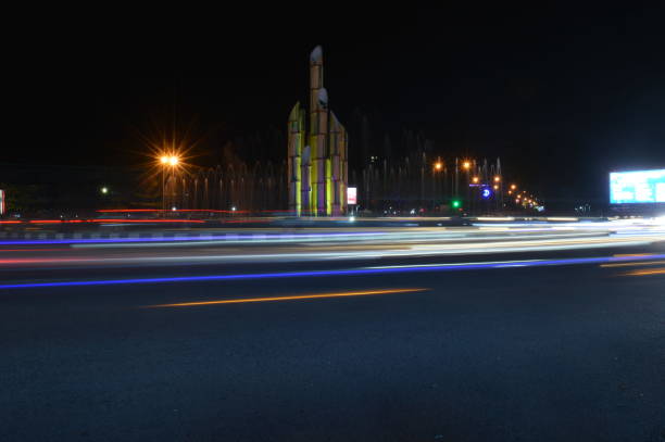 Light trails around Digulis Roundabout