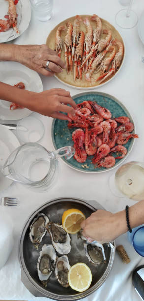 istock oysters and prawns as  seafood lunch 2151521414