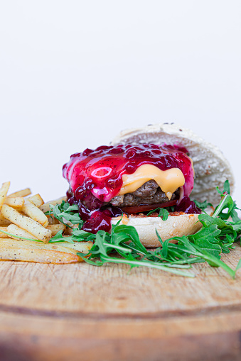 Cheese Burger with Blackberry Jam from apar