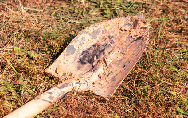 istock Dirty shovel on the ground 2151522227