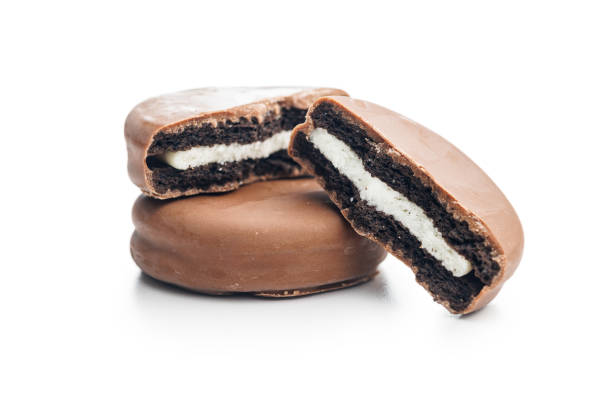 istock A Close-Up View of Chocolate Covered Biscuits on isolated a White Background 2151522737