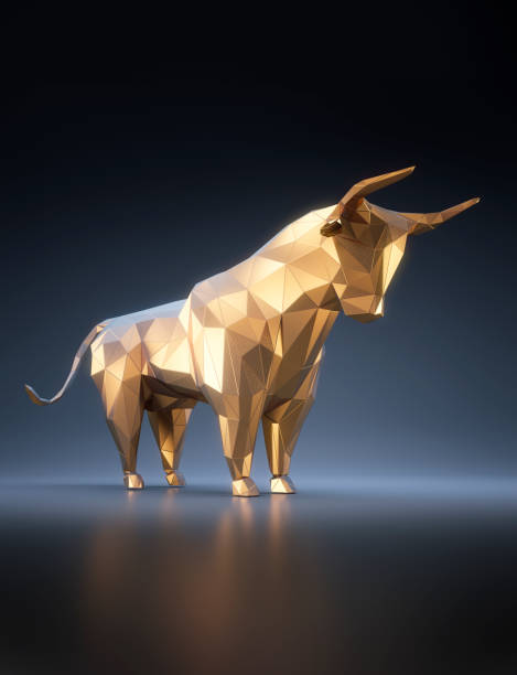 istock Golden polygonal Bull 2151523214