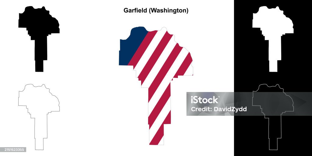 Garfield Counter Garfield County Outline Map Set Stock Illustration - Download Image Now ...