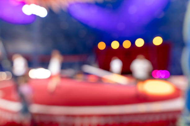 Blurred bokeh in the circus. Background.