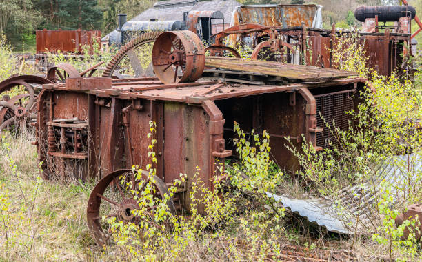 istock Rusty disused double decker coal mine lift cage. 2151538837