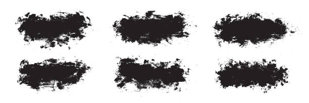 istock Black paint brush strokes texture isolated on white background. Dark watercolor set with grunge style. Abstract textured effect bundle. Graphic design element with grungy painted concept for banner, ads, offer, big, mega, or flash sale 2151543962
