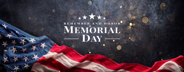 Memorial Day Card - Usa Flag On Black - Remember And Honor