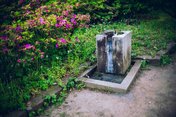 Water fountain in a Japanese park (Drinking fountain)