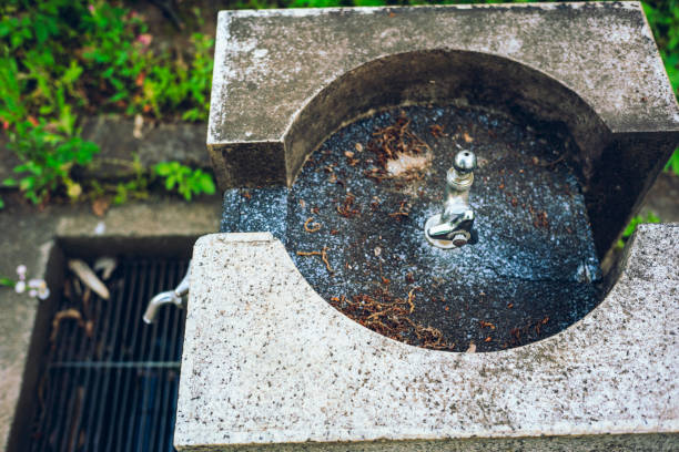 Water fountain in a Japanese park (Drinking fountain)