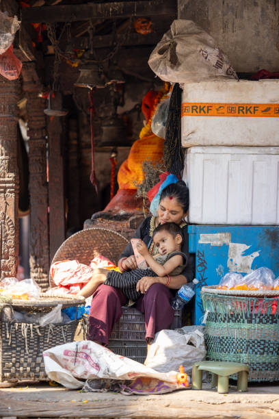 Kathmandu, Nepal-April 21,2024: local people spending time at Kathmandu Durbar Square