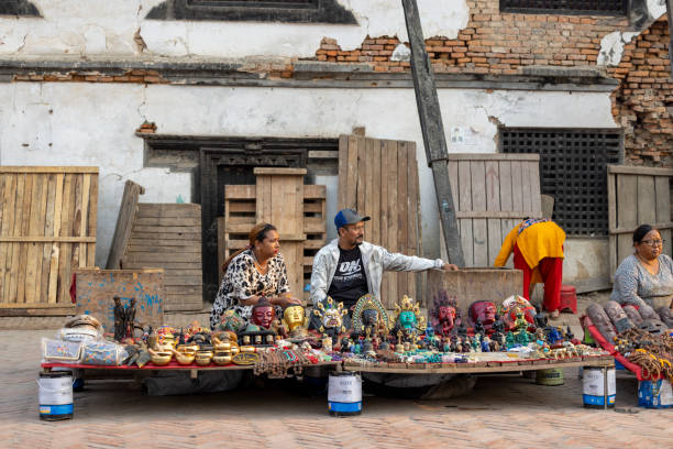 Kathmandu, Nepal-April 21,2024: Souvenir market at Durbar Square, Souvenirs are being sold for tourists