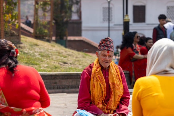 Kathmandu, Nepal-April 22,2024: local people praying at Pashupatinath temple, The destination for tourists from different countries
