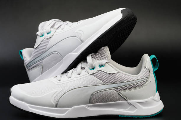 istock Pair clean white sport shoes 2151566247