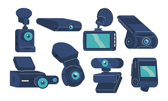 Portable Camera Designs Modern Dash Cams And Portable Security Cameras Highlighting Different ...
