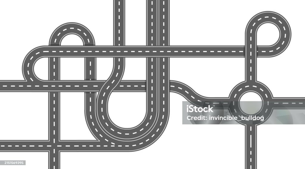 Road System Example Complex Interconnected Road System With Multiple Junctions And Lanes ...