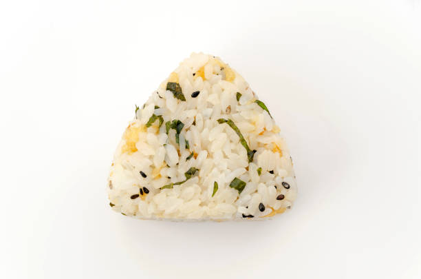 Japanese food, Onigiri, tenkasu with Perilla rice ball
