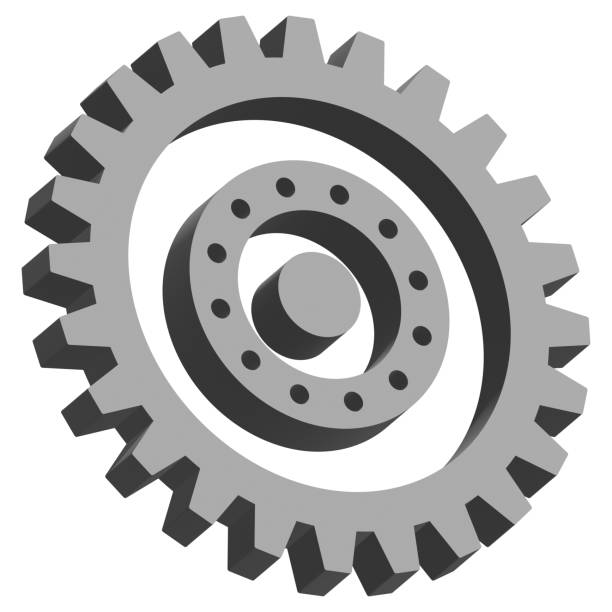 3d engineer sign, 3-dimension engineering symbol, engineering sign, cogwheel sign in the industry, the innovation of technology in the modern world.