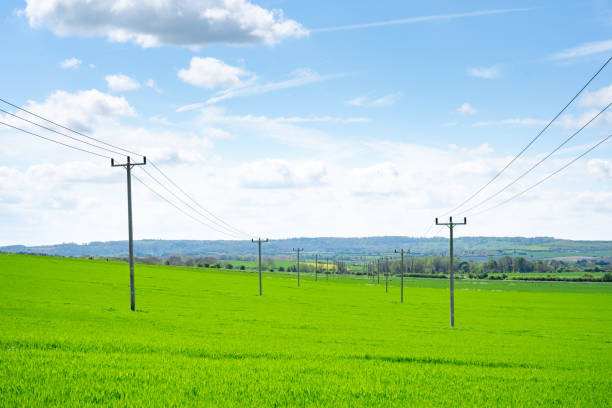 Electricity Pole on a Rugged Landscape