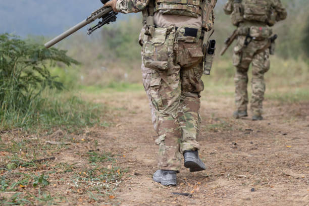 istock Close up on Solder back while they are on patrol mission 2151582404